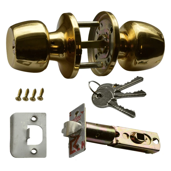 Asec Knobset In Polished Brass Or Stainless Steel - Entrance Knobsets - Image 2