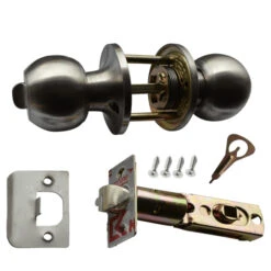 Asec Knobset In Polished Brass Or Stainless Steel - Privacy Bathroom Knobsets