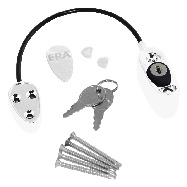 ERA 723 Safety Window Restrictor Locking - Brown Chrome Gold White