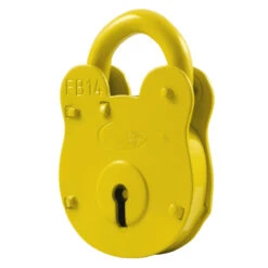 Asec FB14 Fire Brigade Padlock 4 Lever Old English Style - Yellow