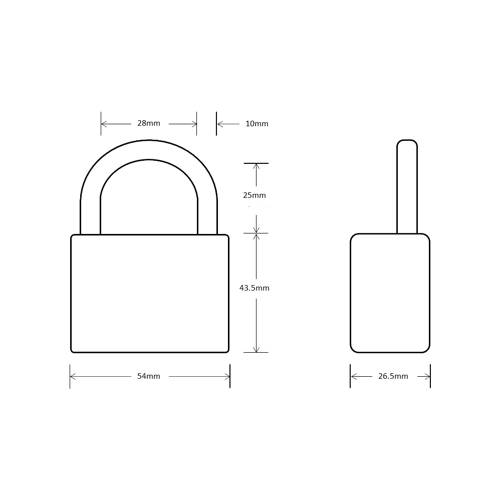 Asec Chrome Plated Brass Open Shackle Padlock Without Cylinder - Image 4