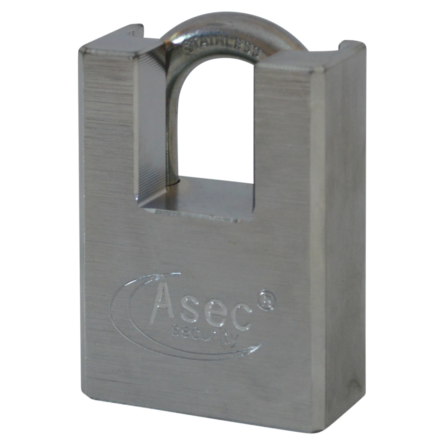 Asec Chrome Plated Brass Closed Shackle Padlock Without Cylinder - Image 2