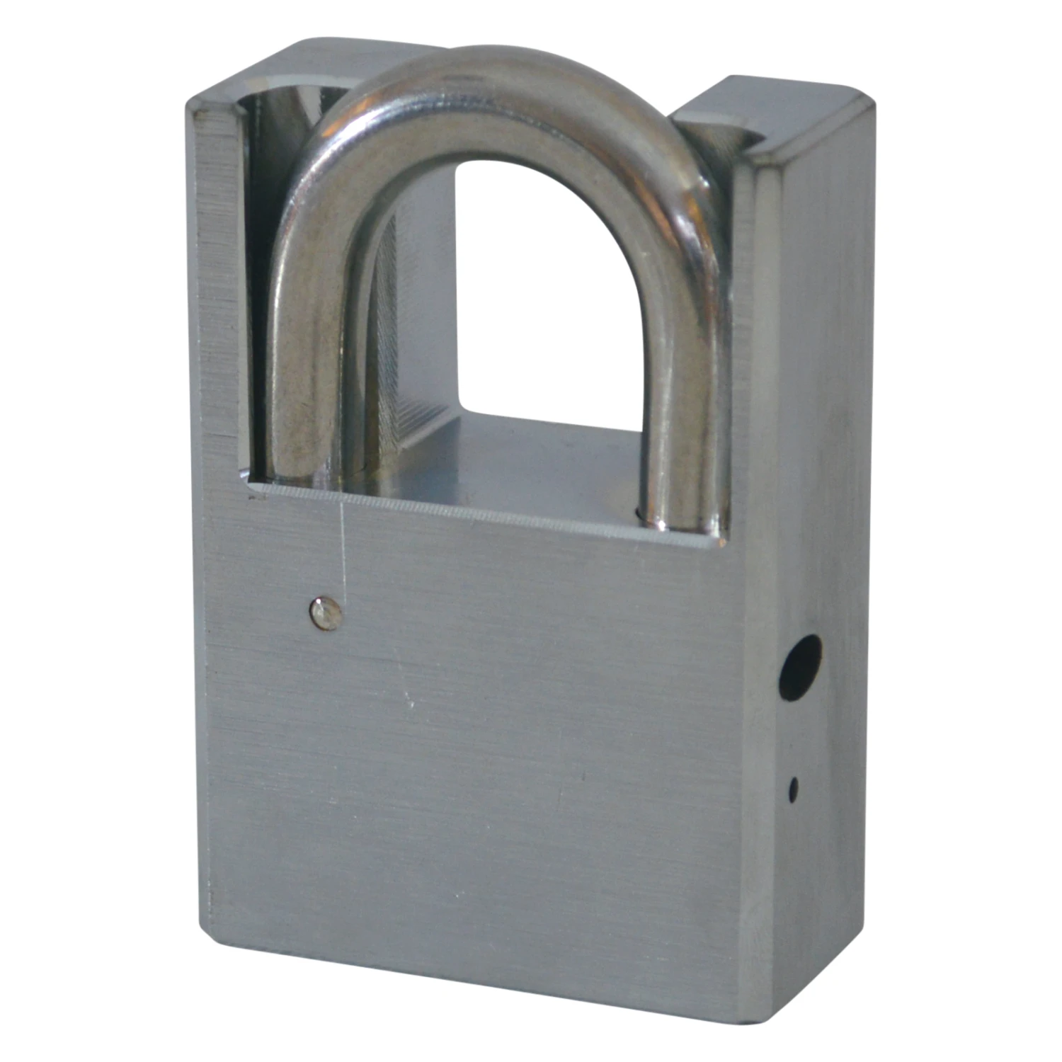 Asec Chrome Plated Brass Closed Shackle Padlock Without Cylinder - Image 3