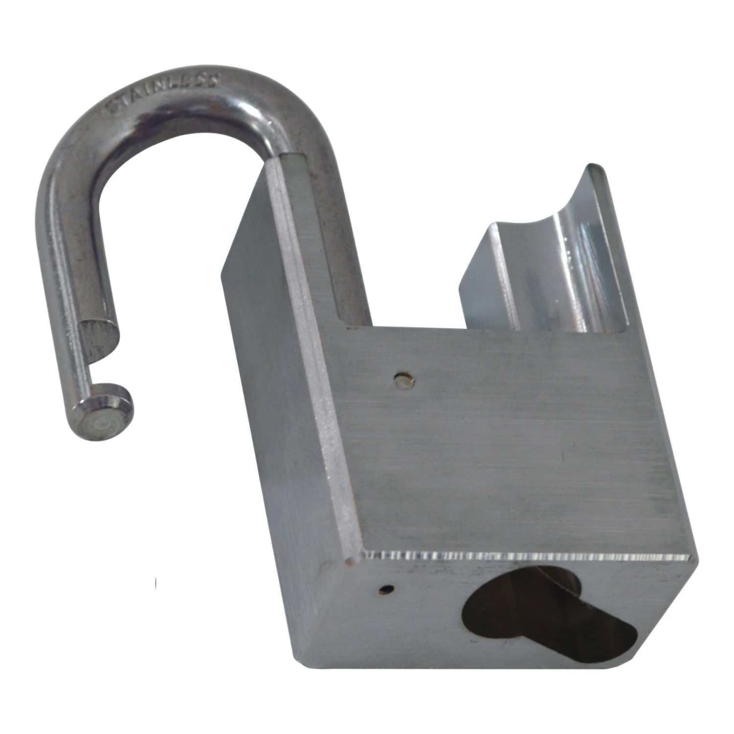 Asec Chrome Plated Brass Closed Shackle Padlock Without Cylinder - Image 4