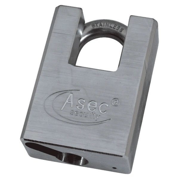 Asec Chrome Plated Brass Closed Shackle Padlock Without Cylinder
